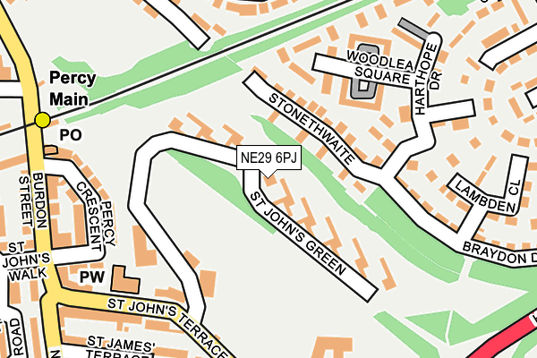 NE29 6PJ map - OS OpenMap – Local (Ordnance Survey)