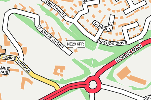 NE29 6PR map - OS OpenMap – Local (Ordnance Survey)