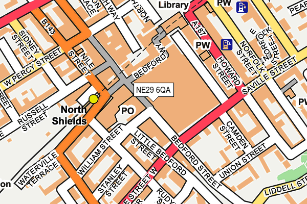 NE29 6QA map - OS OpenMap – Local (Ordnance Survey)