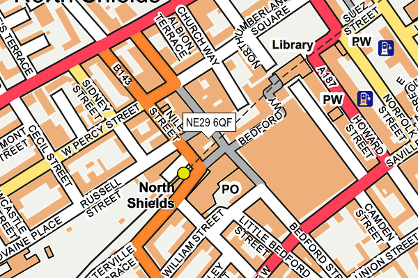 NE29 6QF map - OS OpenMap – Local (Ordnance Survey)