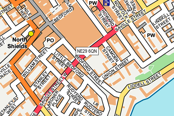 NE29 6QN map - OS OpenMap – Local (Ordnance Survey)