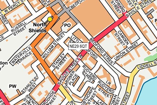 NE29 6QT map - OS OpenMap – Local (Ordnance Survey)