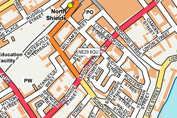 NE29 6QU map - OS OpenMap – Local (Ordnance Survey)