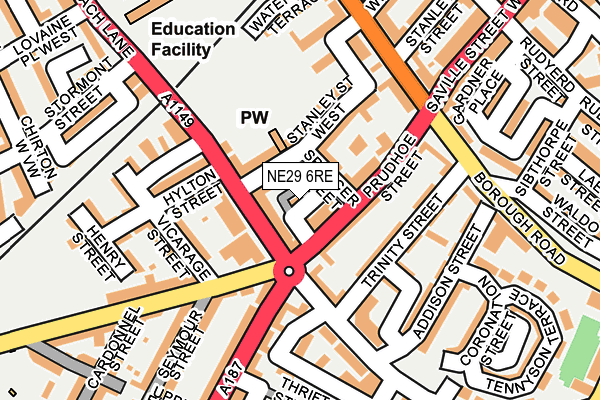 NE29 6RE map - OS OpenMap – Local (Ordnance Survey)