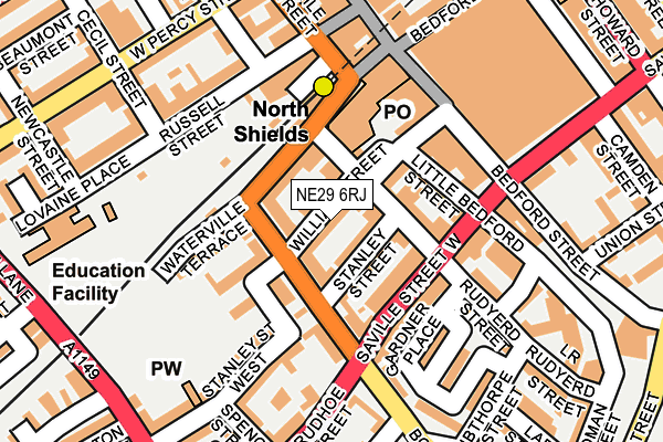 NE29 6RJ map - OS OpenMap – Local (Ordnance Survey)