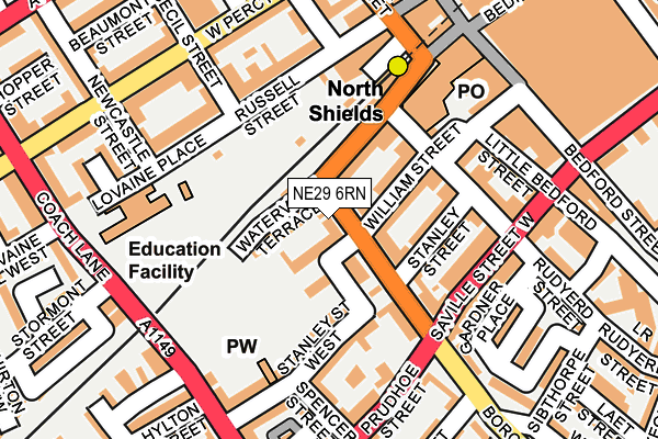 NE29 6RN map - OS OpenMap – Local (Ordnance Survey)