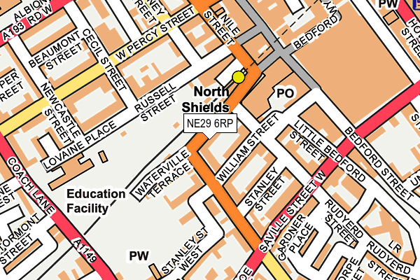 NE29 6RP map - OS OpenMap – Local (Ordnance Survey)