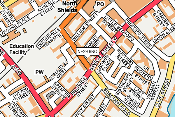 NE29 6RQ map - OS OpenMap – Local (Ordnance Survey)