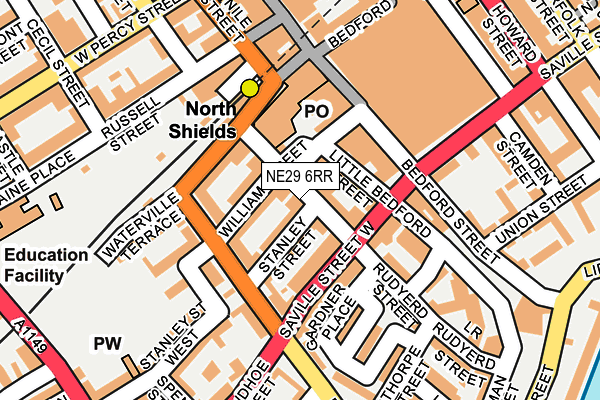 NE29 6RR map - OS OpenMap – Local (Ordnance Survey)