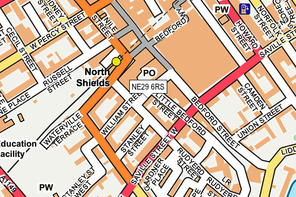 NE29 6RS map - OS OpenMap – Local (Ordnance Survey)