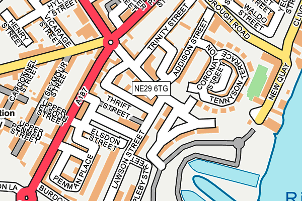 NE29 6TG map - OS OpenMap – Local (Ordnance Survey)
