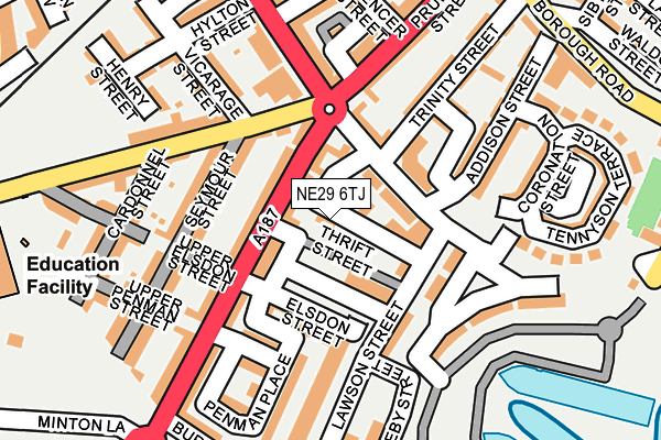 NE29 6TJ map - OS OpenMap – Local (Ordnance Survey)
