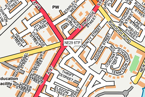 NE29 6TP map - OS OpenMap – Local (Ordnance Survey)