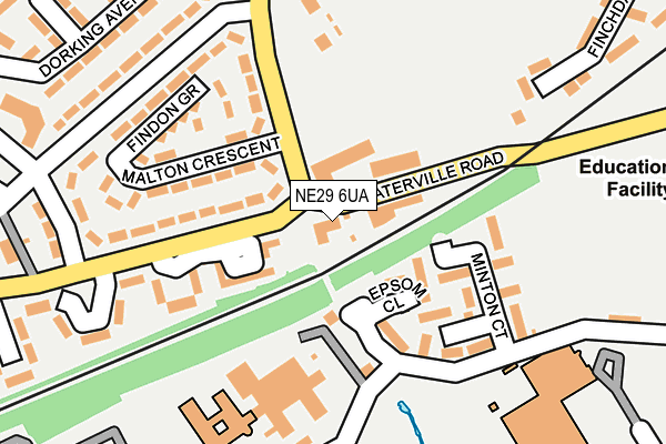 NE29 6UA map - OS OpenMap – Local (Ordnance Survey)