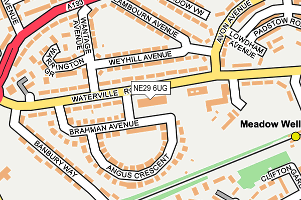 NE29 6UG map - OS OpenMap – Local (Ordnance Survey)