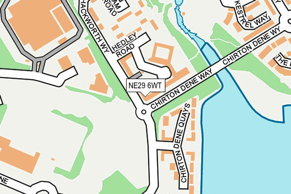 NE29 6WT map - OS OpenMap – Local (Ordnance Survey)