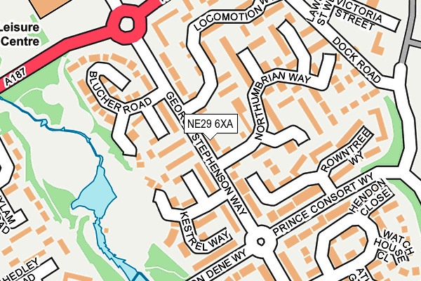 NE29 6XA map - OS OpenMap – Local (Ordnance Survey)
