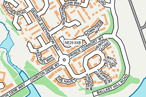 NE29 6XB map - OS OpenMap – Local (Ordnance Survey)