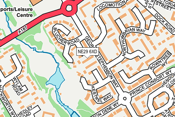 NE29 6XD map - OS OpenMap – Local (Ordnance Survey)