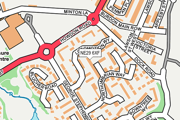 NE29 6XF map - OS OpenMap – Local (Ordnance Survey)