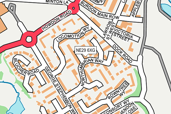NE29 6XG map - OS OpenMap – Local (Ordnance Survey)