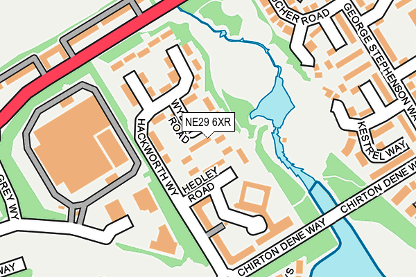 NE29 6XR map - OS OpenMap – Local (Ordnance Survey)