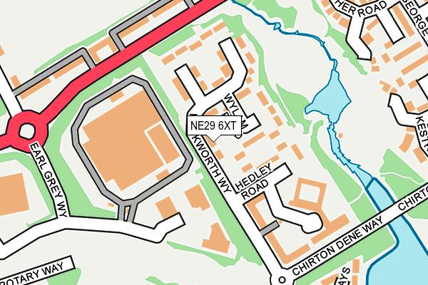 NE29 6XT map - OS OpenMap – Local (Ordnance Survey)