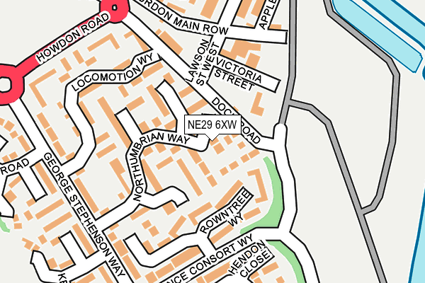 NE29 6XW map - OS OpenMap – Local (Ordnance Survey)