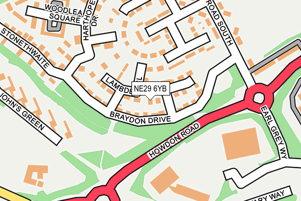 NE29 6YB map - OS OpenMap – Local (Ordnance Survey)