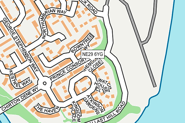 NE29 6YG map - OS OpenMap – Local (Ordnance Survey)