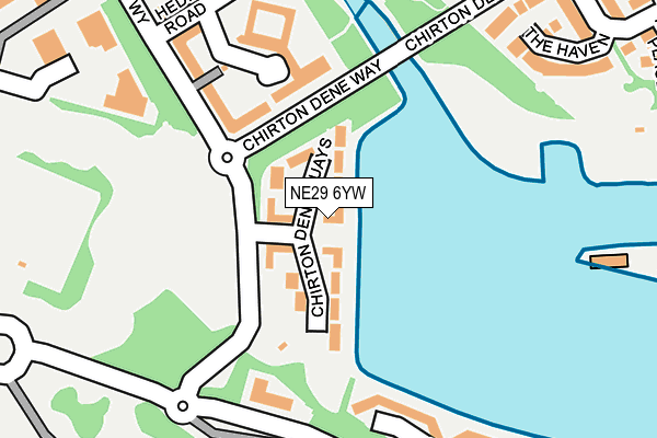 NE29 6YW map - OS OpenMap – Local (Ordnance Survey)