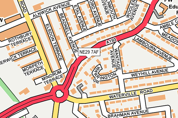 NE29 7AF map - OS OpenMap – Local (Ordnance Survey)