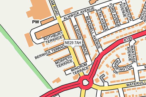 NE29 7AH map - OS OpenMap – Local (Ordnance Survey)