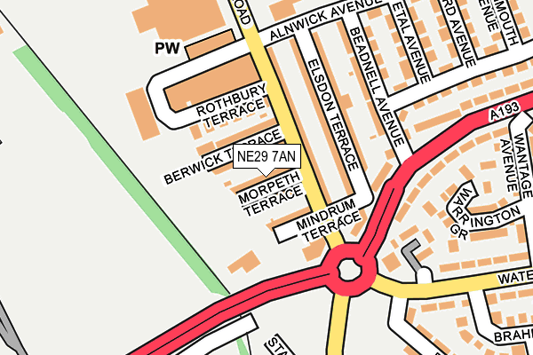NE29 7AN map - OS OpenMap – Local (Ordnance Survey)