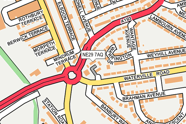 NE29 7AQ map - OS OpenMap – Local (Ordnance Survey)