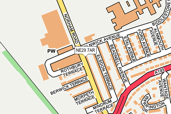 NE29 7AR map - OS OpenMap – Local (Ordnance Survey)