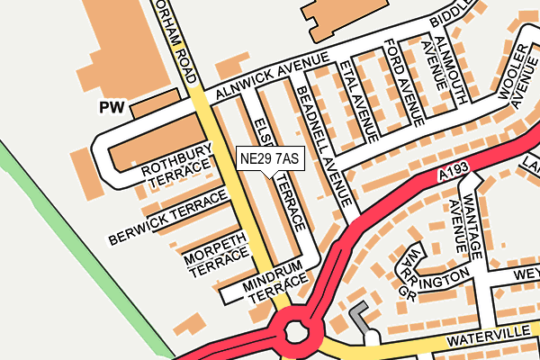 NE29 7AS map - OS OpenMap – Local (Ordnance Survey)