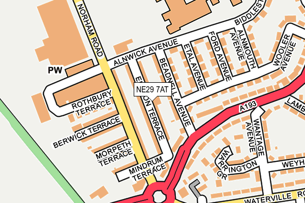 NE29 7AT map - OS OpenMap – Local (Ordnance Survey)