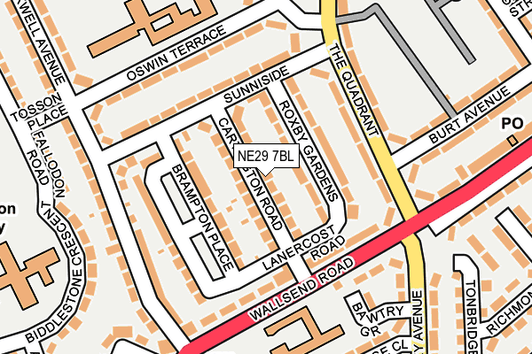 NE29 7BL map - OS OpenMap – Local (Ordnance Survey)