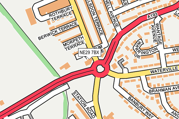 NE29 7BX map - OS OpenMap – Local (Ordnance Survey)