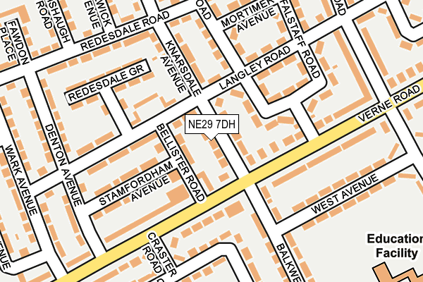 NE29 7DH map - OS OpenMap – Local (Ordnance Survey)