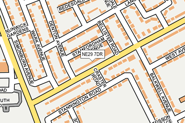 NE29 7DR map - OS OpenMap – Local (Ordnance Survey)