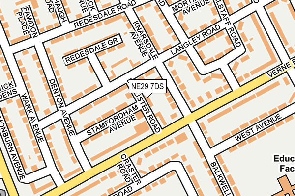 NE29 7DS map - OS OpenMap – Local (Ordnance Survey)
