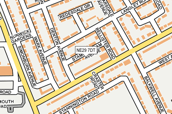 NE29 7DT map - OS OpenMap – Local (Ordnance Survey)