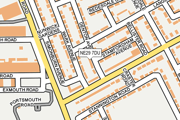 NE29 7DU map - OS OpenMap – Local (Ordnance Survey)