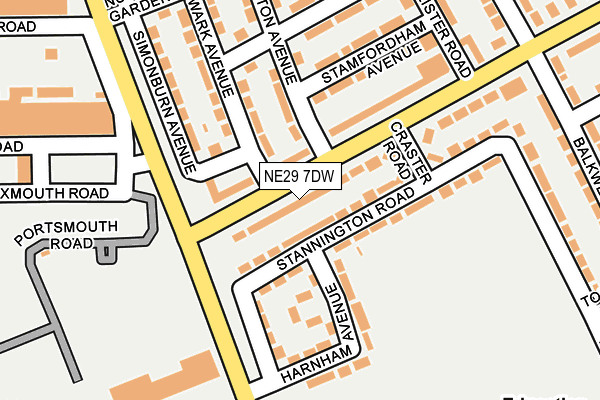 NE29 7DW map - OS OpenMap – Local (Ordnance Survey)