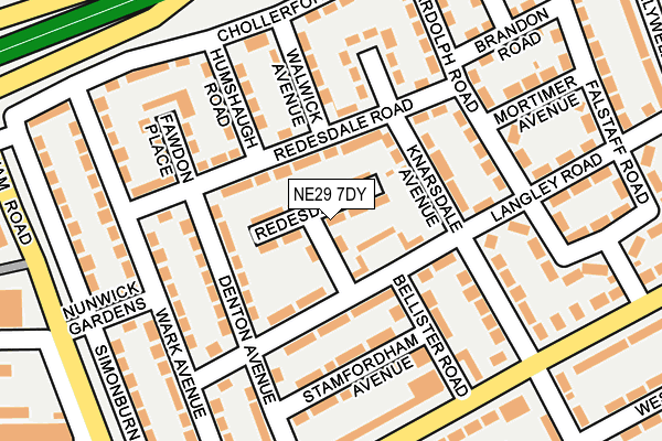 NE29 7DY map - OS OpenMap – Local (Ordnance Survey)