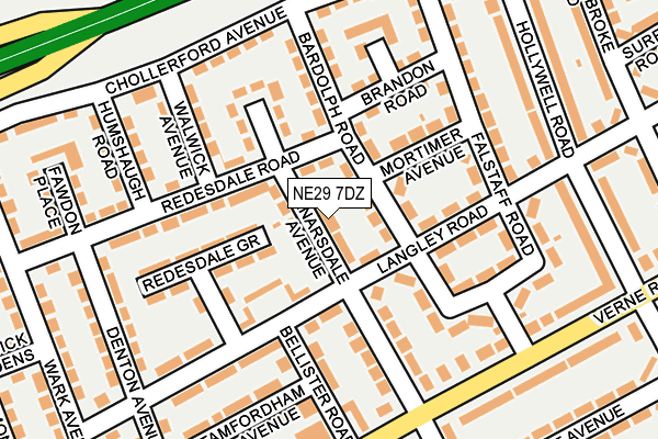 NE29 7DZ map - OS OpenMap – Local (Ordnance Survey)