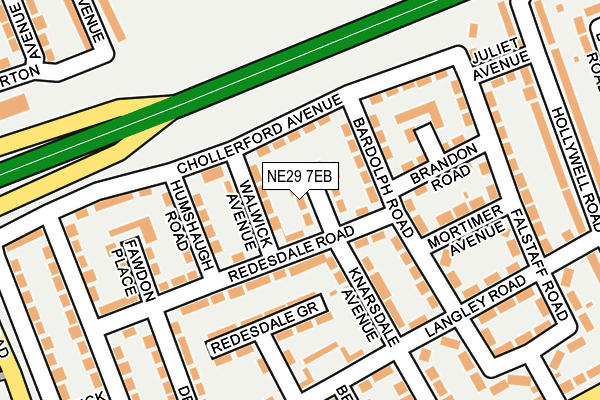 NE29 7EB map - OS OpenMap – Local (Ordnance Survey)