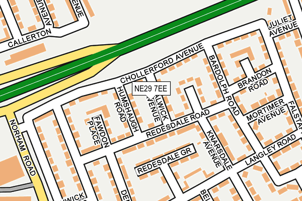 NE29 7EE map - OS OpenMap – Local (Ordnance Survey)